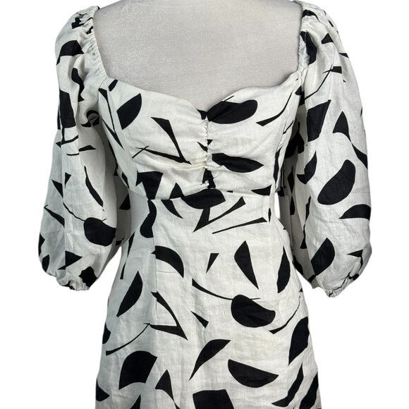 ASTR The Label Heather Abstract Print Cutout Puff Sleeve Mini Dress NWT Size M - Picture 4 of 8